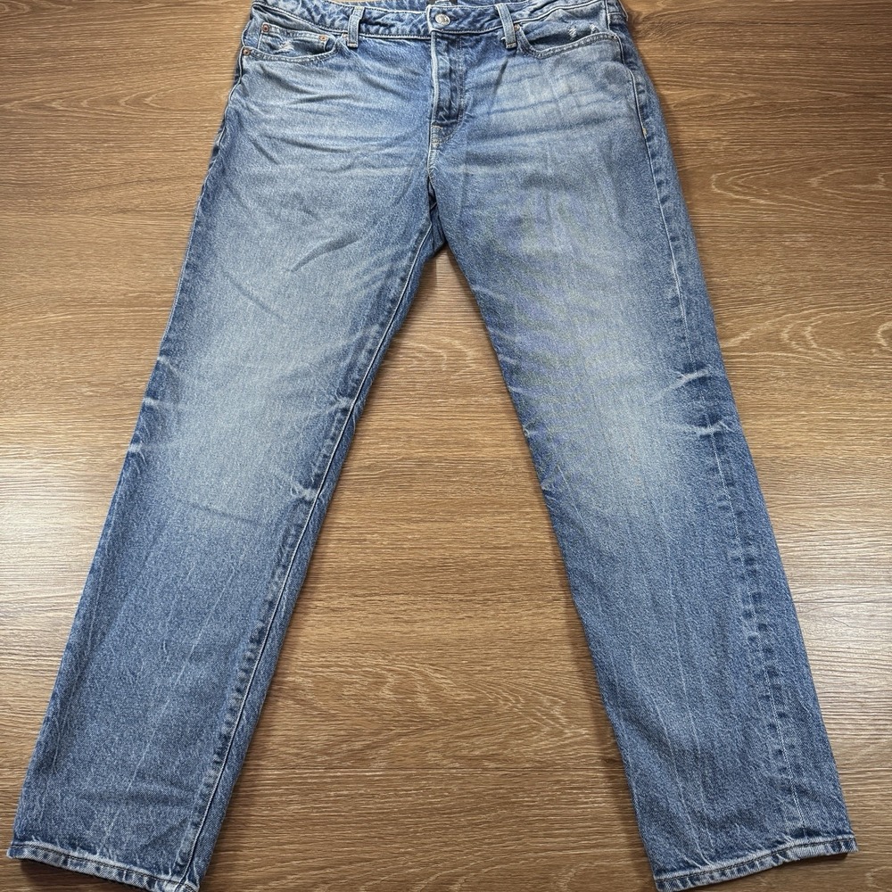 Express Men's Slim Straight Jeans - Medium Blue